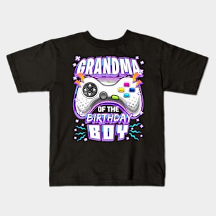 Grandma Of The Birthday Boy Matching Video Gamer Party Kids T-Shirt